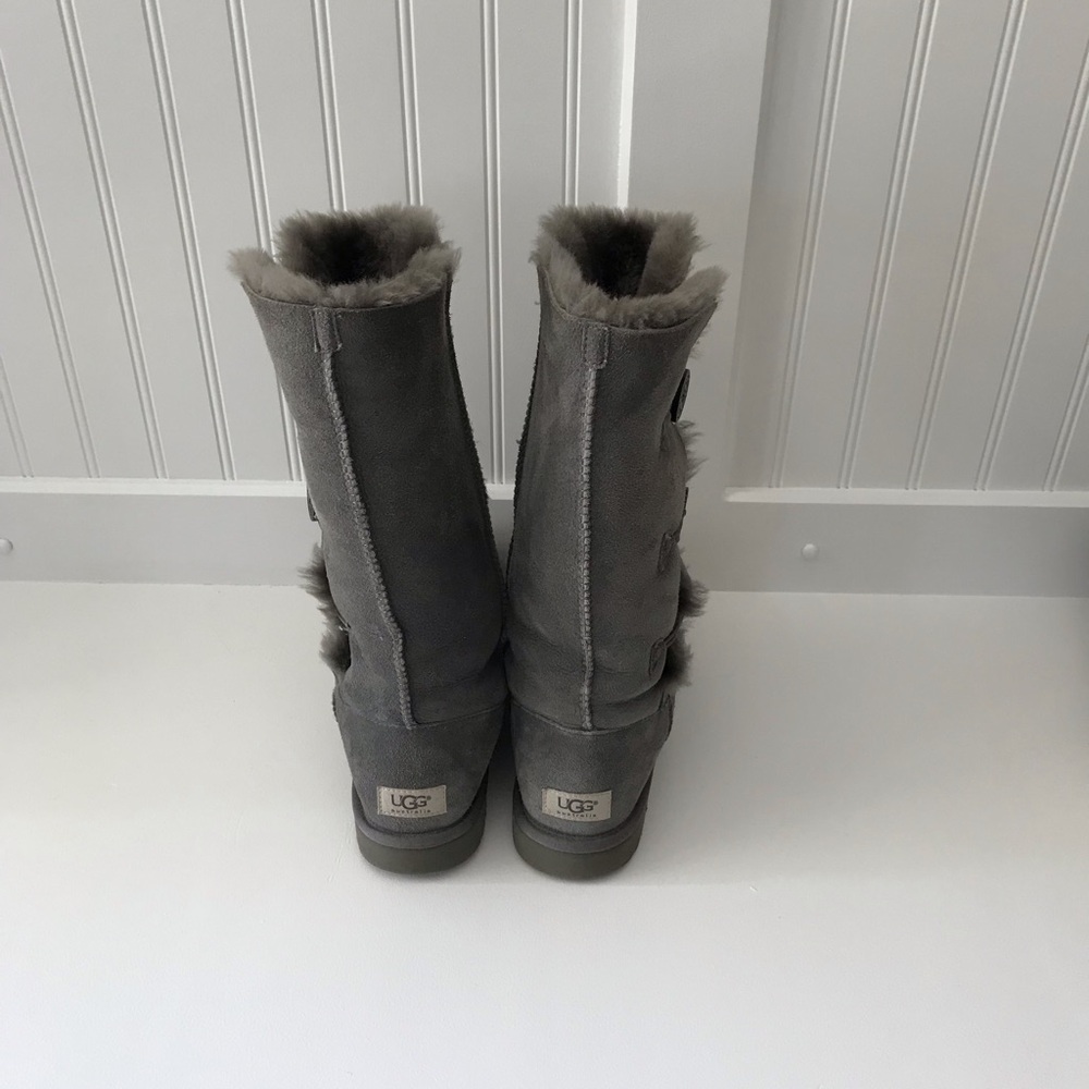 Ugg Gray Bailey Button Tall Women's Boots - Picture 3 of 7